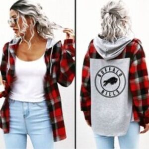 Buffalo Bills Plaid hooded light weight flannel